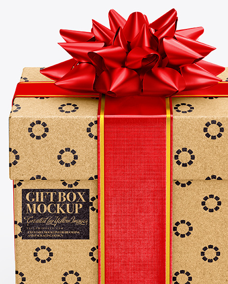 Kraft Gift Box Mockup