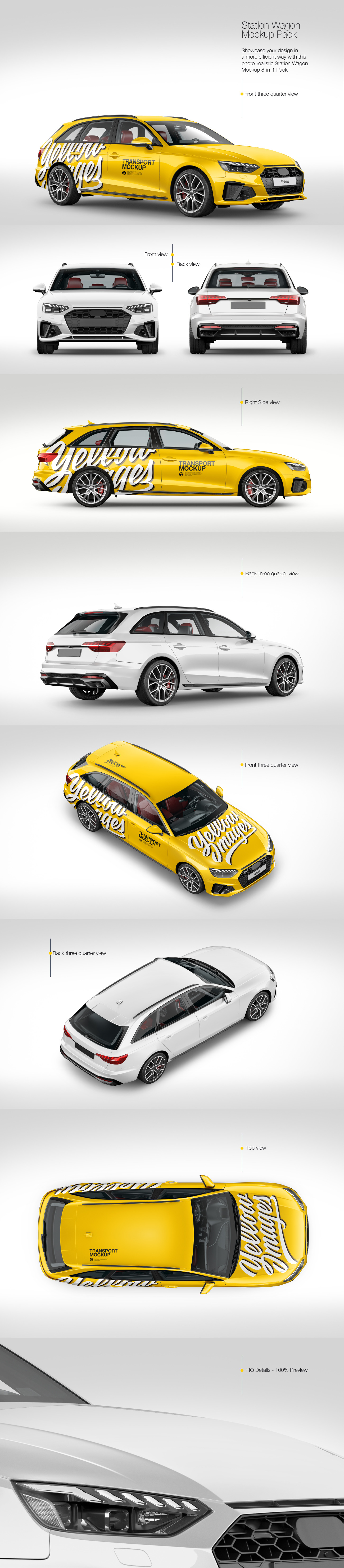 Station Wagon Mockup Pack Station Wagon Mockup Pack