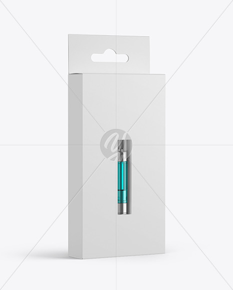 Paper Box with Vape Cartridge Mockup