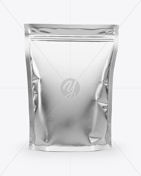 Glossy Metallic Stand Up Pouch Mockup