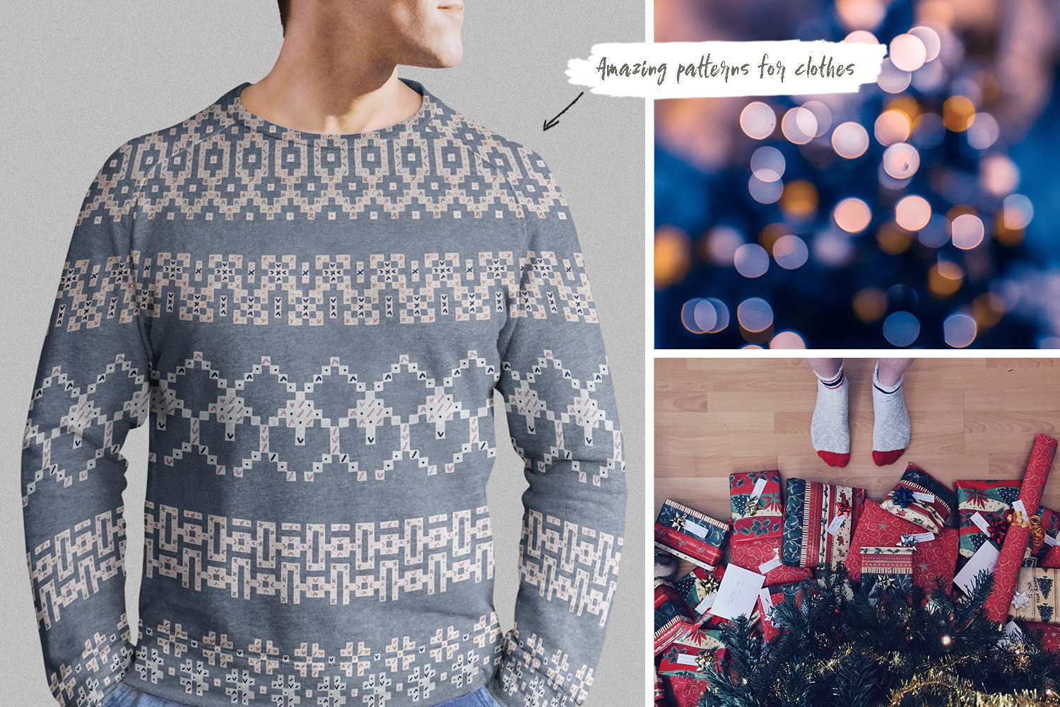 Scandi knit ornaments collection