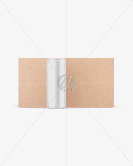 Kraft Box With Matte Can Mockup