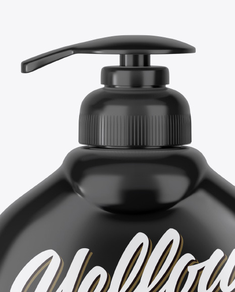 Plastic Bottle with Pump Mockup
