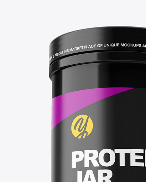 Glossy Protein Jar Mockup