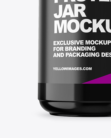 Glossy Protein Jar Mockup