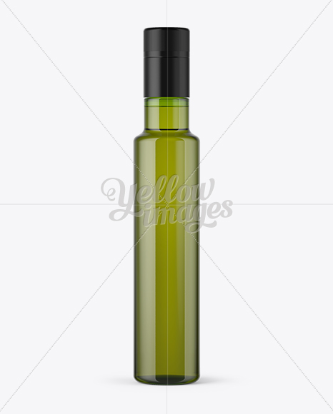 250ml Green Glass Olive Oil Bottle Mockup