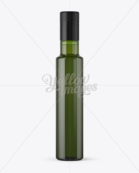 250ml Green Glass Olive Oil Bottle Mockup