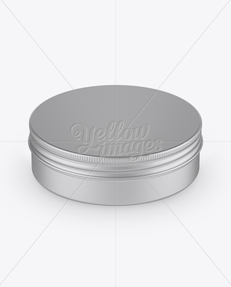 Matte Metal Round Tin Box Mockup - Front View (High-Angle Shot)