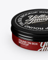 Metal Round Tin Box Mockup - Front View (High-Angle Shot)