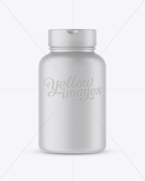 Matte Plastic Fish Oil Bottle Mockup - Front View