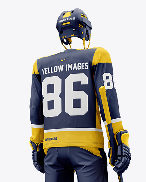 Men’s Full Ice Hockey Kit mockup (Hero Back Shot)