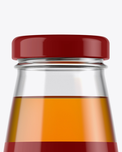 330ml Clear Glass Apple Juice Bottle Mockup