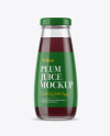 330ml Clear Glass Plum Juice Bottle Mockup