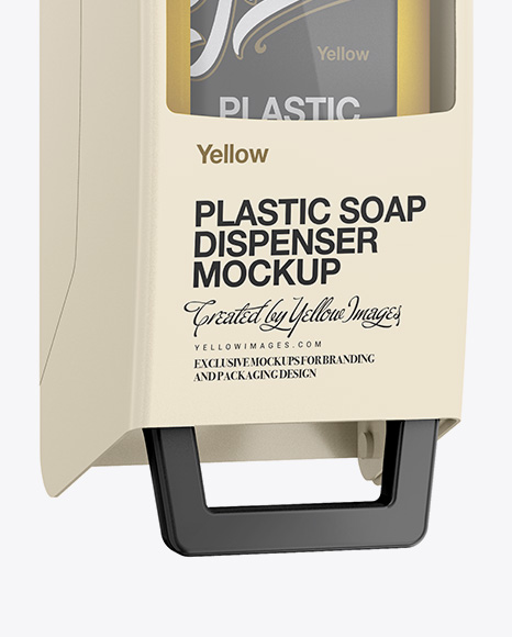 Closed Plastic Soap Dispenser Mockup - Halfside View