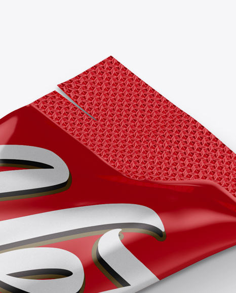 Plastic Stick Sachet Mockup - Halfside View (High-Angle Shot)