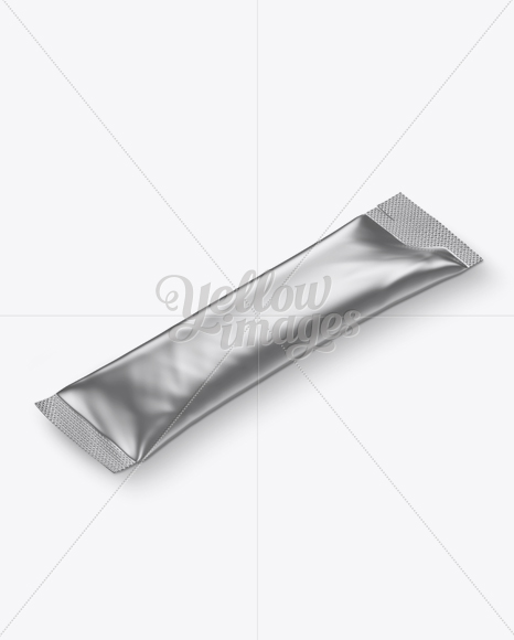 Foil Stick Sachet Mockup - Halfside View (High-Angle Shot) - Free