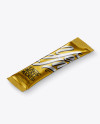 Foil Stick Sachet Mockup - Halfside View (High-Angle Shot)