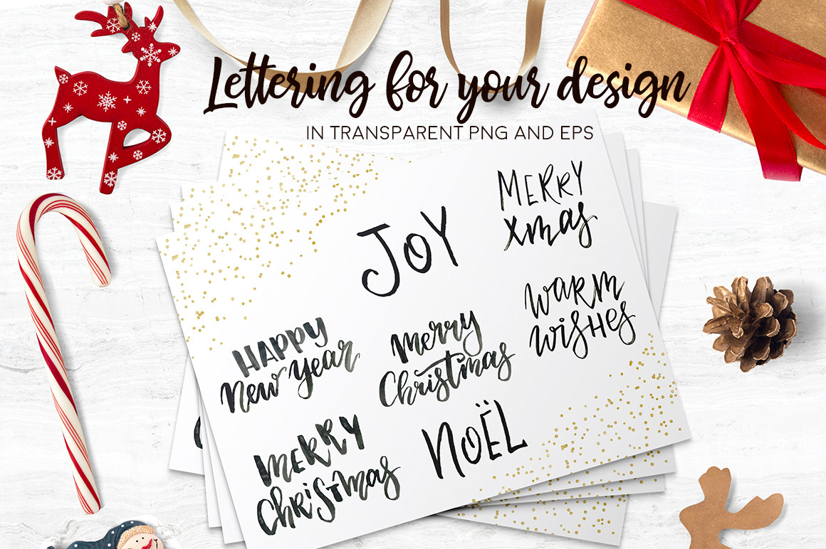 Christmas traditions. Watercolor bundle