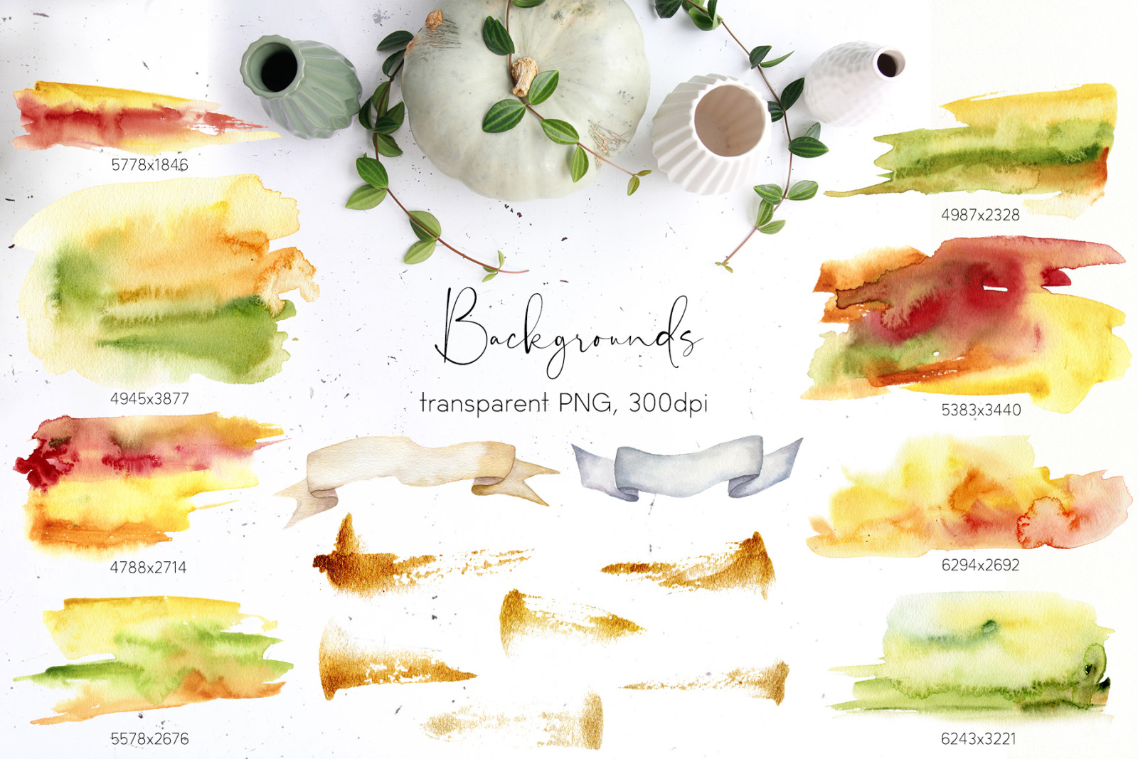 Pumpkins. Watercolor bundle