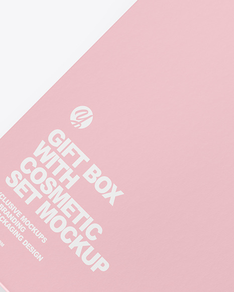 Gift Box with Cosmetic Set Mockup