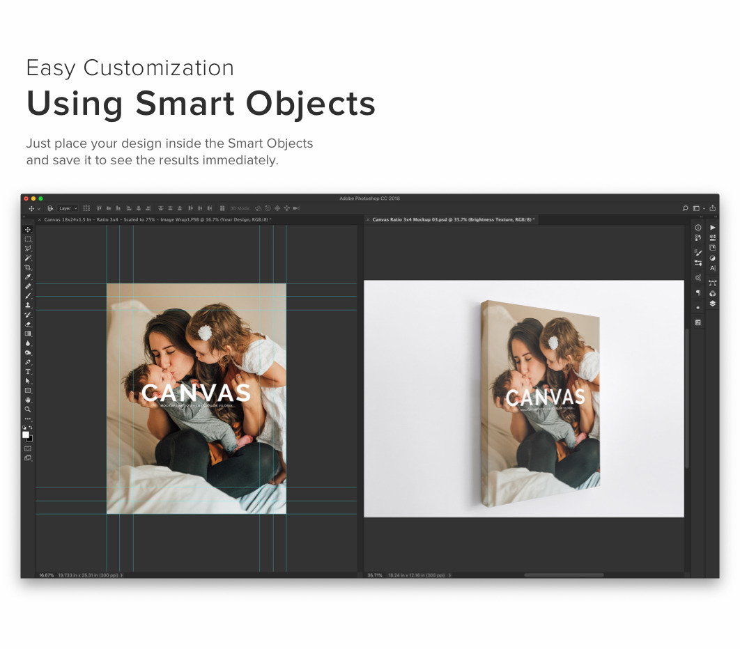 Portrait Canvas Ratio 3x4 Mockup