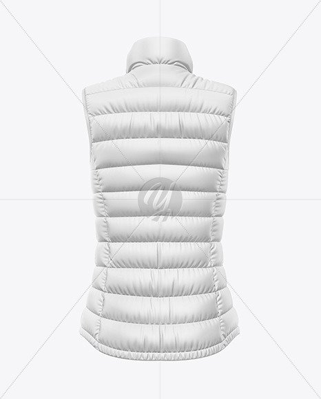 Matte Women's Down Vest Mockup - Back View