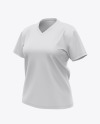 Women`s V-Neck T-Shirt Plus Size Mockup