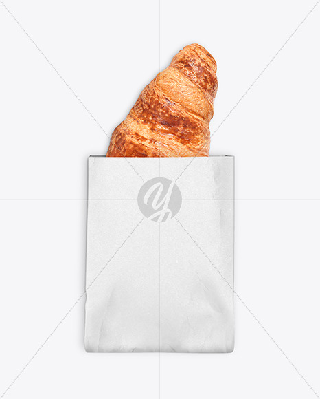 Kraft Package w/ Croissant Mockup