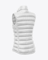 Matte Women's Down Vest Mockup - Back Half Side View