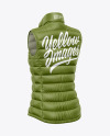 Matte Women's Down Vest Mockup - Back Half Side View