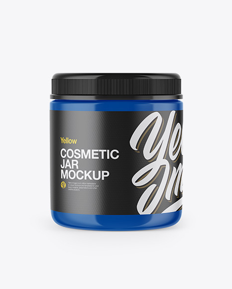 Glossy Cosmetic Jar Mockup - Plastic jar mockup
