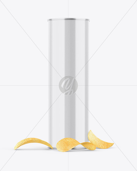 Glossy Snack Tube w/ Chips Mockup