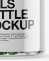 Clear Glass Bottle With Pills Mockup