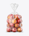 Plastic Bag with Red Apples Mockup