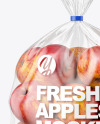 Plastic Bag with Red Apples Mockup