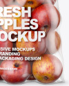 Plastic Bag with Red Apples Mockup