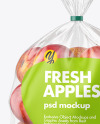 Plastic Bag with Red Apples Mockup