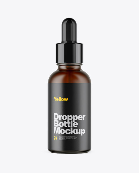 Frosted Amber Dropper Bottle Mockup