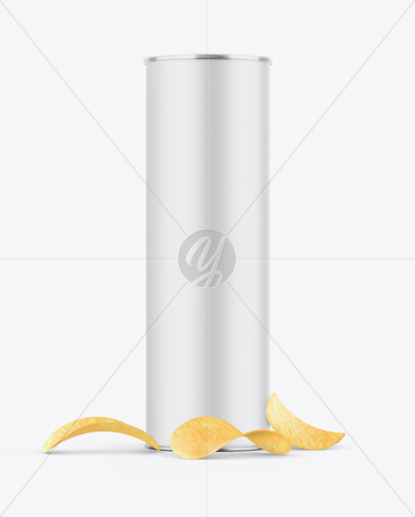 Matte Snack Tube w/ Chips Mockup