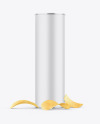 Matte Snack Tube w/ Chips Mockup