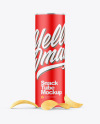 Matte Snack Tube w/ Chips Mockup