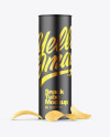 Matte Snack Tube w/ Chips Mockup