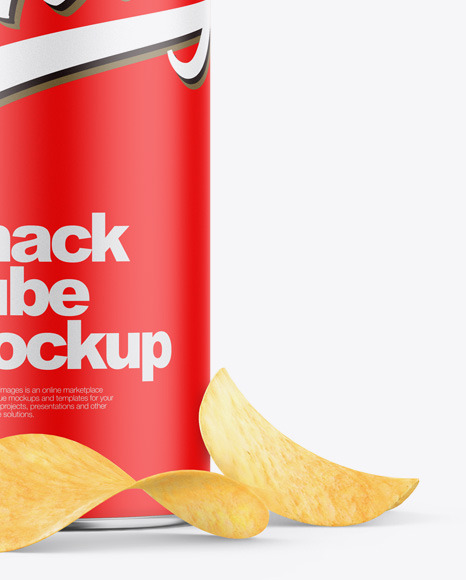 Matte Snack Tube w/ Chips Mockup