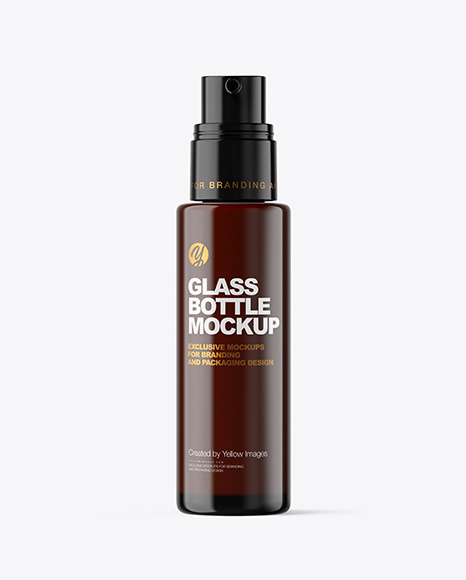 Amber Cosmetic Pump Bottle Mockup