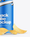 Paper Snack Tube w/ Chips Mockup