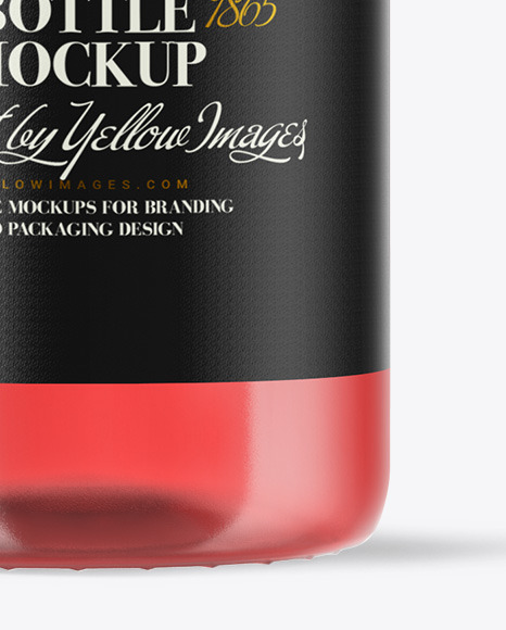 Clear Glass Pink Wine Bottle Mockup