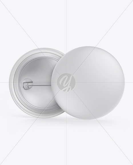 Two Matte Button Pins Mockup