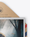 Kraft Envelope w/ Postcard Mockup