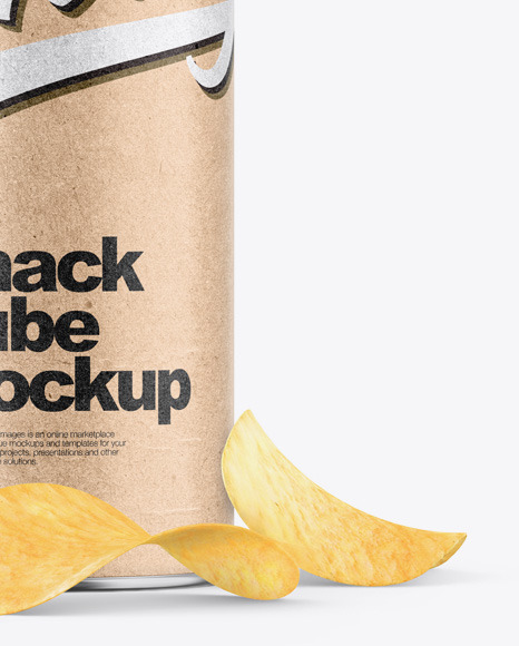 Kraft Snack Tube w/ Chips Mockup