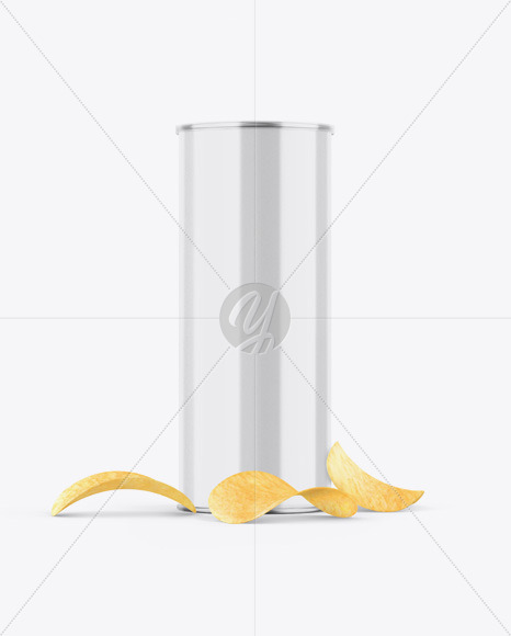 Glossy Snack Tube w/ Chips Mockup